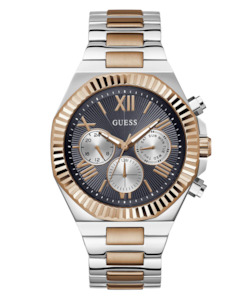 Guess Watches: GW0703G4 Equity Men's Watch in Two-tone with Navy Blue Dial