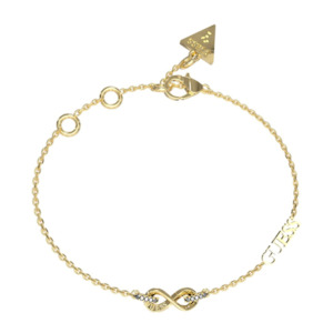 Guess Jewellery: GUESS Gold Infinity Pave Links Bracelet JUBB03265JWYGL