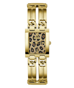 GW0807L2 GUESS Leopard Ladies Gold Tone Analog Watch 40th Anniversary Iconic Animal