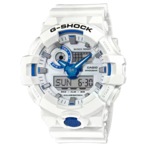 G Shock: GA700HDS-7A G Shock White/Blue Analog-Digital Watch