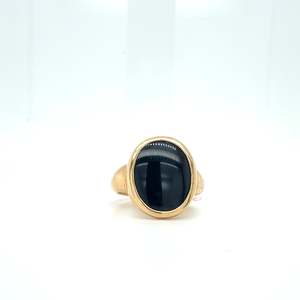 9ct Gold Oval Black Onyx Ring