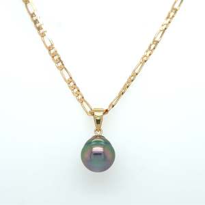 9ct Gold & Tahitian-Style Black Pearl Pendant
