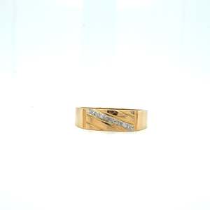 Mens Rings 1: 9ct Gold Diagonal Diamond Channel Men's Ring