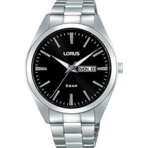 Lorus: RJ661AX-9 Lorus Men's Dress Quarts Watch Silver/ Black