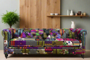 Chesterfield Patchwork 3 Seater Sofa