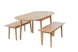 Orlando Drop Leaf Dining Table with Two Bench