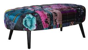 Oval Patchwork Ottoman