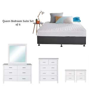 Tina bedroom Suite White - Set of 6