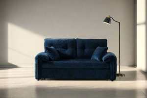 Sofabed: Rome 2 Seater Roll Out Sofabed - Dark Blue