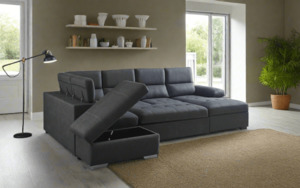 Sofabed: Milan Lounge Suite Sofabed with Storage & Ottoman