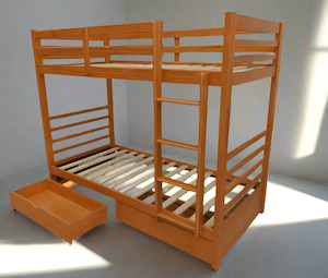 Bunk Bed W/ 2 Drawers - Honey