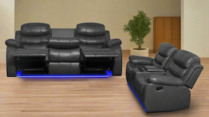 Sofas Lounge Suites: Gavin Manual Recliner 3+2 Seater Sofa with Console