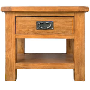 Furniture: Oak Lamp Table with One Drawer
