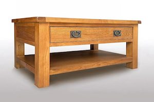 Oak Coffee Table with Two Drawers