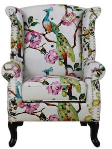 Armchair Occasional Chair: Peacock Wingback Chair