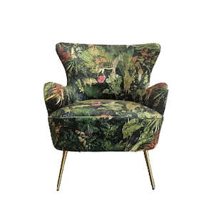 Patchwork Armchair - Forest Green