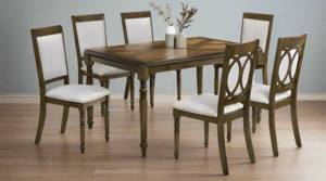 Dining Set: Monique Dining Table - Rustic Brown