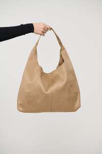 Remi Shoulder Bag Stone Suede