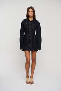 Womens Denim: Rider Denim Mini Dress Dark Denim