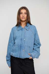 Jorja Denim Bomber Jacket Blue