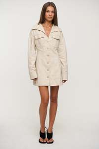 Womens Denim: Merritt Mini Dress Beige