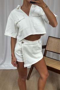Womens Sets: Seona Denim Set White