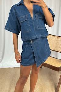 Womens Sets: Seona Denim Set Dark Blue