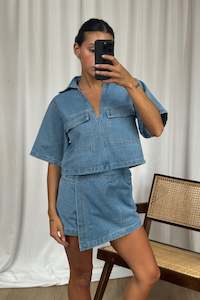 Womens Sets: Seona Denim Set Light Blue