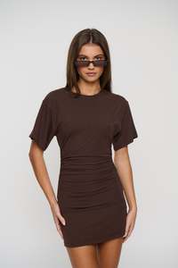 Bridgette Tee Dress Chocolate