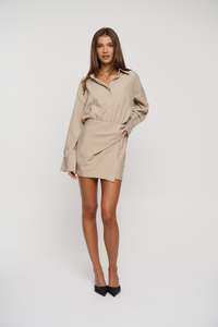 Womens Dresses: Theo Mini Dress Beige