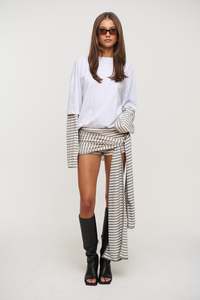 Womens Skirts: Bloom Skort Ash Stripe