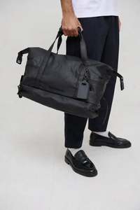 Mens Bags: Bronze Snake Travel Bag Black
