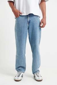 Mens Denim: Cruz Baggy Denim Mid Blue