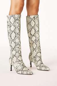 Womens Shoes: Huda Knee High Boot Snake