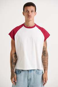 Raglan Crop Box Tank Crimson