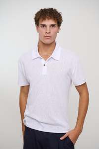 Eric Lightweight Polo White - FINAL SALE