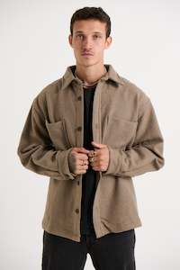 Mens Jackets: NTH Button Up Jacket Tan