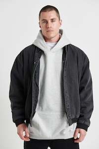 Vintage Bomber Denim Jacket Black