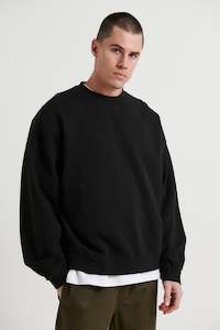 Mens Hoodiesandjumpers: Francis Drop Sleeve Sweater Black