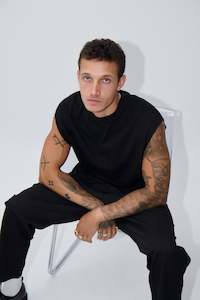 Elijah Soft Cotton Tank Black