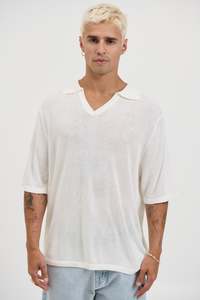 Open Neck Soft Polo White