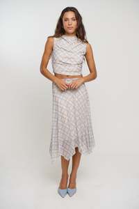 Womens Event Edit: Tove Skirt Blue Check