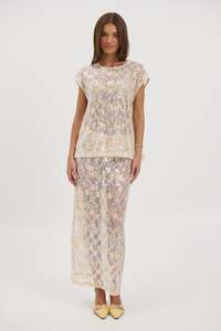 Womens Event Edit: Fern Skirt Gold