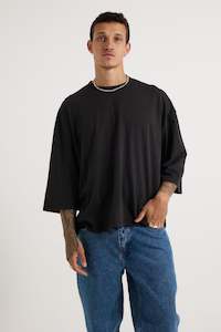 Three Quarter Sleeve Tee Black - FINAL SALE