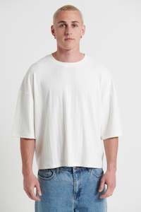 Crop Box Tee Thick Rib Ivory - FINAL SALE
