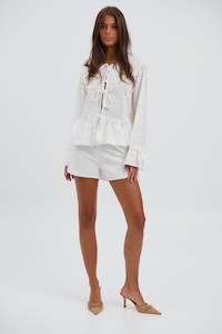 Womens Sets: Tobi Broderie Top White