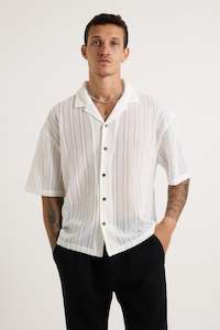 Mens Back In Stock: Raf Cropped Shirt Stitch White