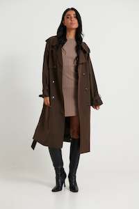 Lia Trench Dark Brown