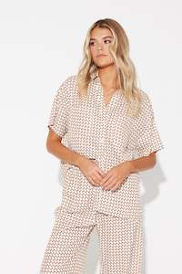 Riley Resrot: Riley Resort Shirt Brown Print