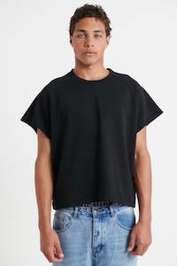 Crop Box Tee: Raglan Crop Box Tank Jersey Black